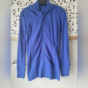 Lululemon Blue Hooded Zipper Jacket Size 6 In Blue